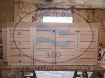 Mueble melamina blanco c/canto en aluminio.